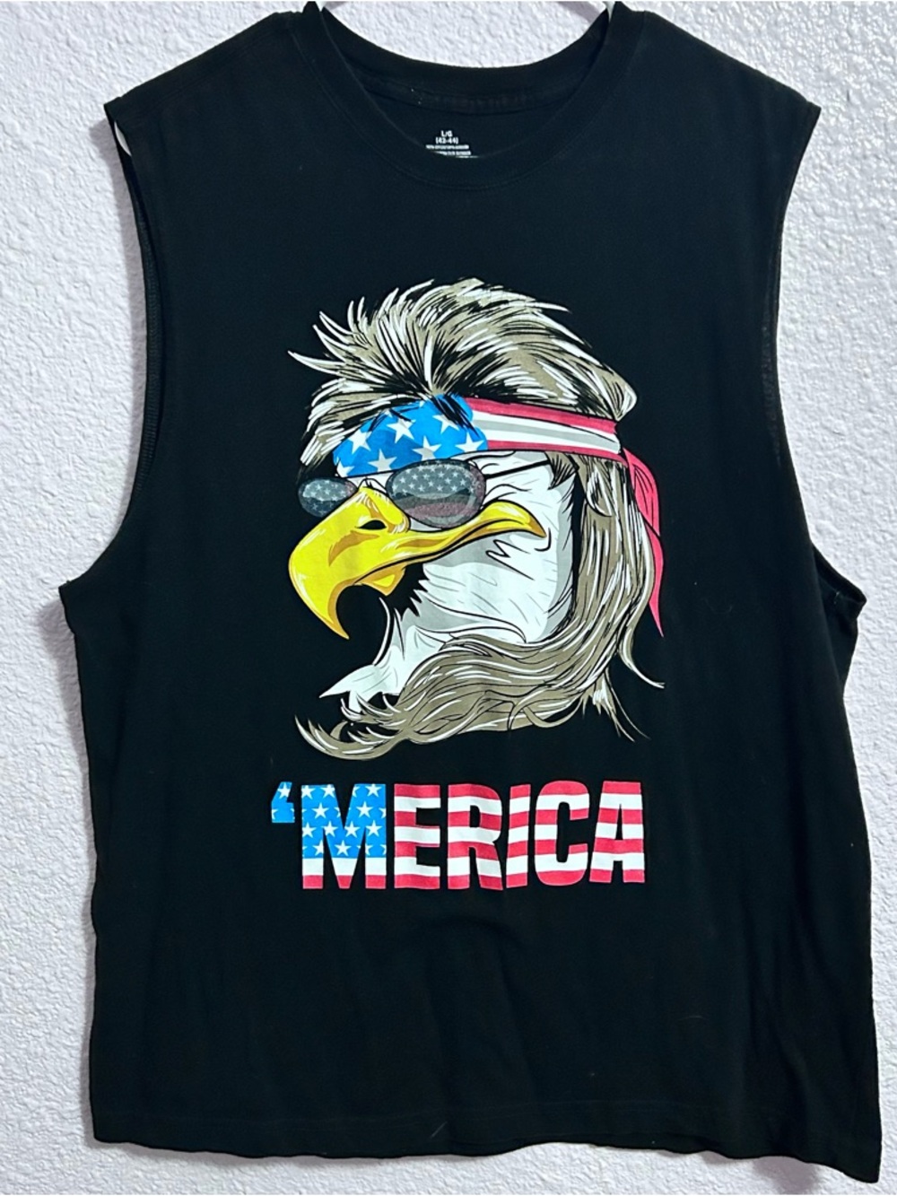 Black 'Merica Eagle Graphic Muscle Tank Top